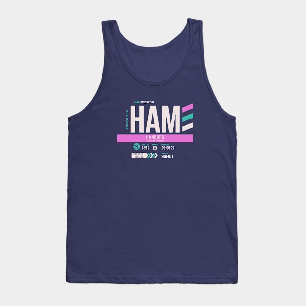 Hamburg (HAM) Airport Code Baggage Tag Tank Top by SLAG_Creative